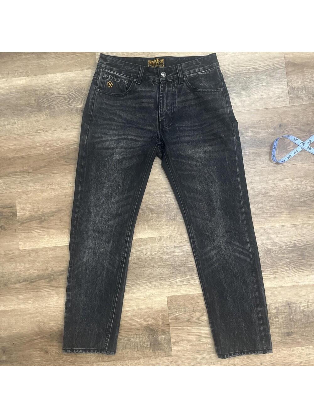 Steel City Selvedge Black Denim Jeans Men’s Size 30x28 Straight Leg